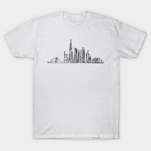 Dubai Skyline in onedraw T-Shirt